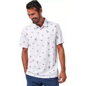 NWT Mens Size S Travis Mathew Neighborhood Party Short Sleeve Golf Polo Shirt